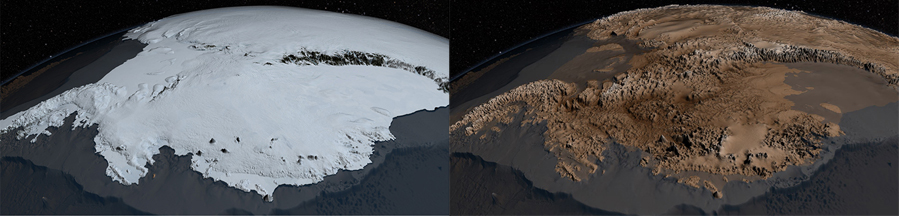 Antarctica uncovered ice stone