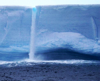iceberg meltwater waterfall