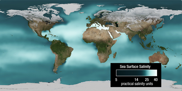 Landsat image ocean surface salinity