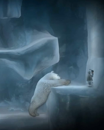 Never Alone: puzzle out how to outsmart a polar bear / Image E-Line Media & Upper One Games